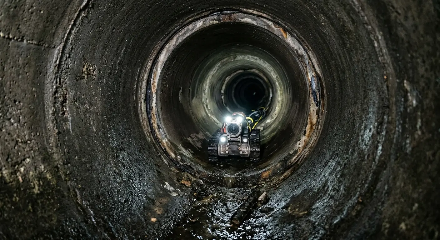 Robotic sewer camera inspecting pipe interior for Sewer Line Repair in Wylie
